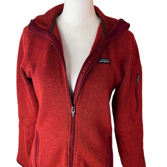 Patagonia Women"s Red Zipped Pockets Casual Long Sleeve Full Zip Hoodie  Size XS - Picture 2 of 8
